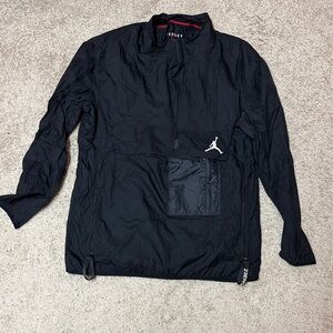 Mens Jordan Black Half-Zip Windbreaker